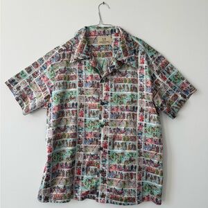 Fashion Brand Company Multicolor Panel Print Short-Sleeve Shirt